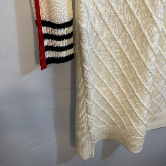 Tommy Hilfiger Womens Size M Long Sleeve Textured Knit Sweater Dress Cream - Picture 11 of 15